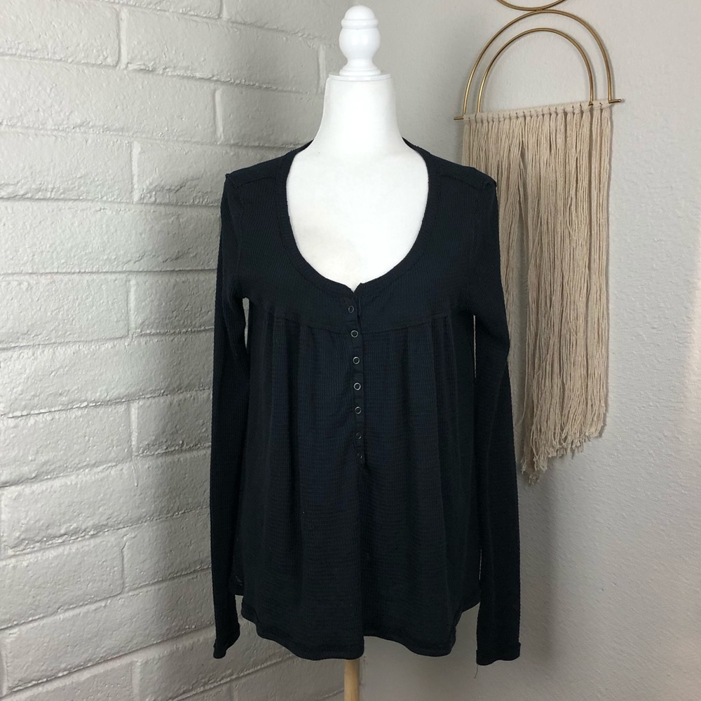 Free People We The Free black henley - Picture 4 of 8